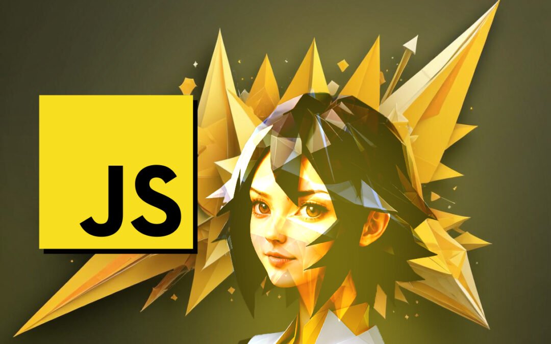 image avec une jeune fille et le logo javascript