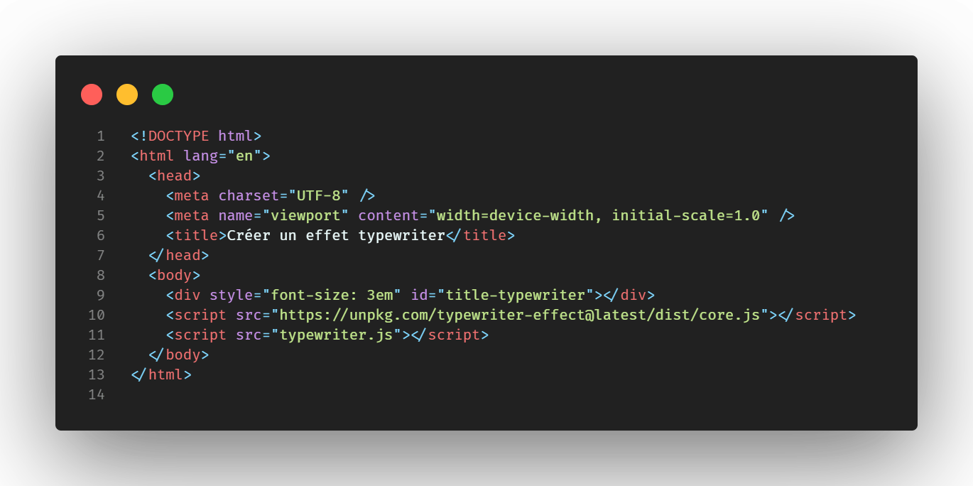 exemple de code de base