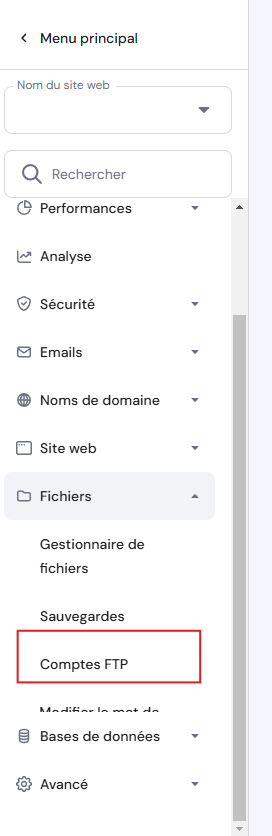 ou trouver les identifiants FTP pour une migration wordpress