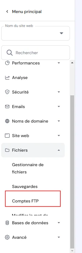 ou trouver les identifiants FTP pour une migration wordpress