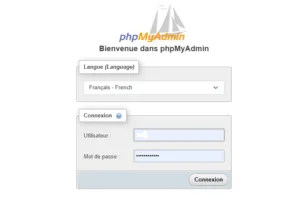 ecran connexion phpmyadmin